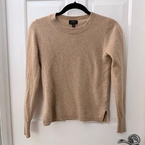 J. Crew Cashmere Crewneck Sweater in Camel Tan